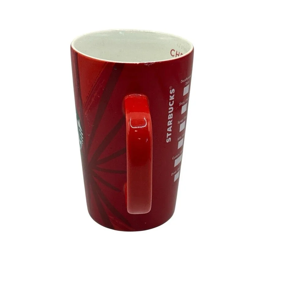 2014 Starbucks Tall Red Christmas Blend 12 oz.  Coffee Cup Mug.